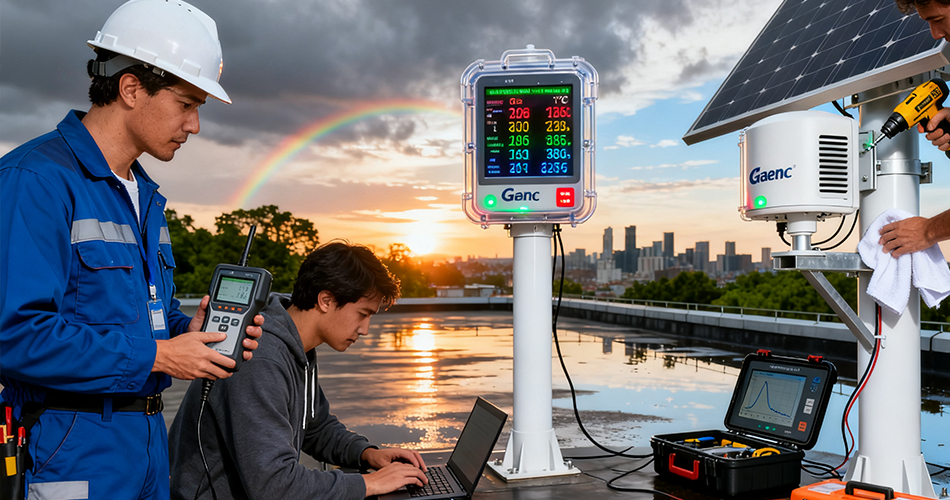 outdoor photocell calibration environmental compensation