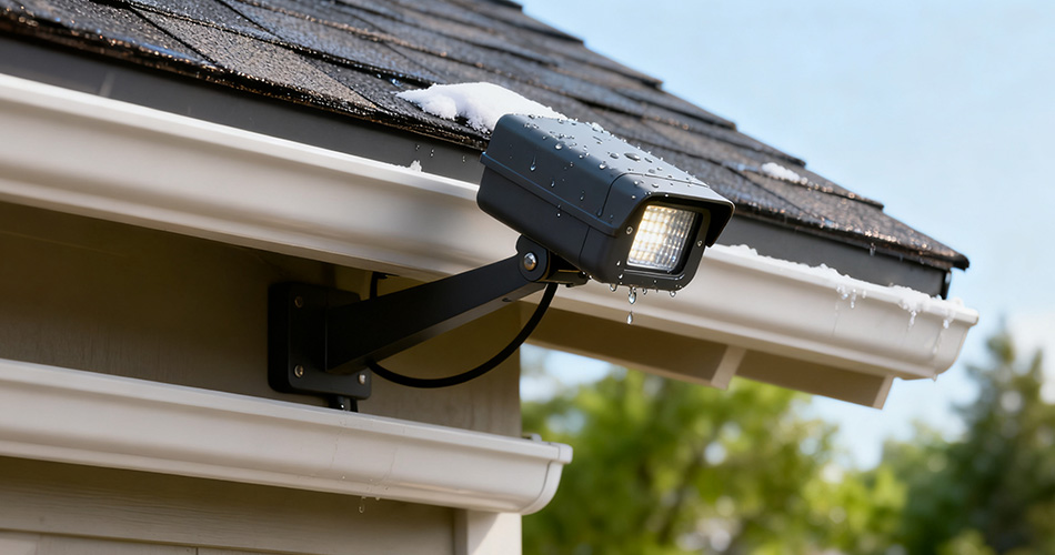 weatherproof photocell sensor installation