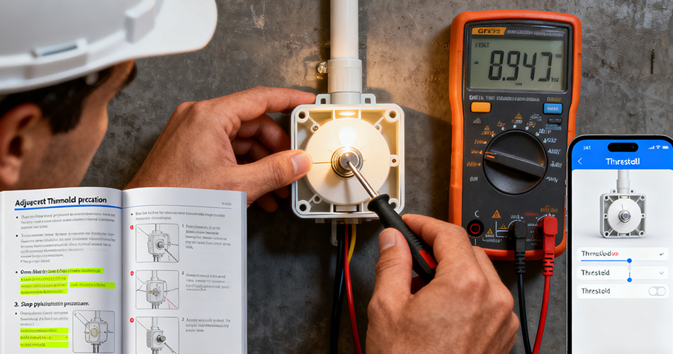photocell operation threshold adjustment procedures