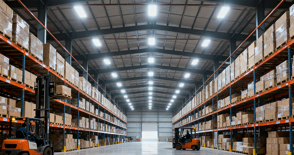 high bay warehouse smart lighting energy savings