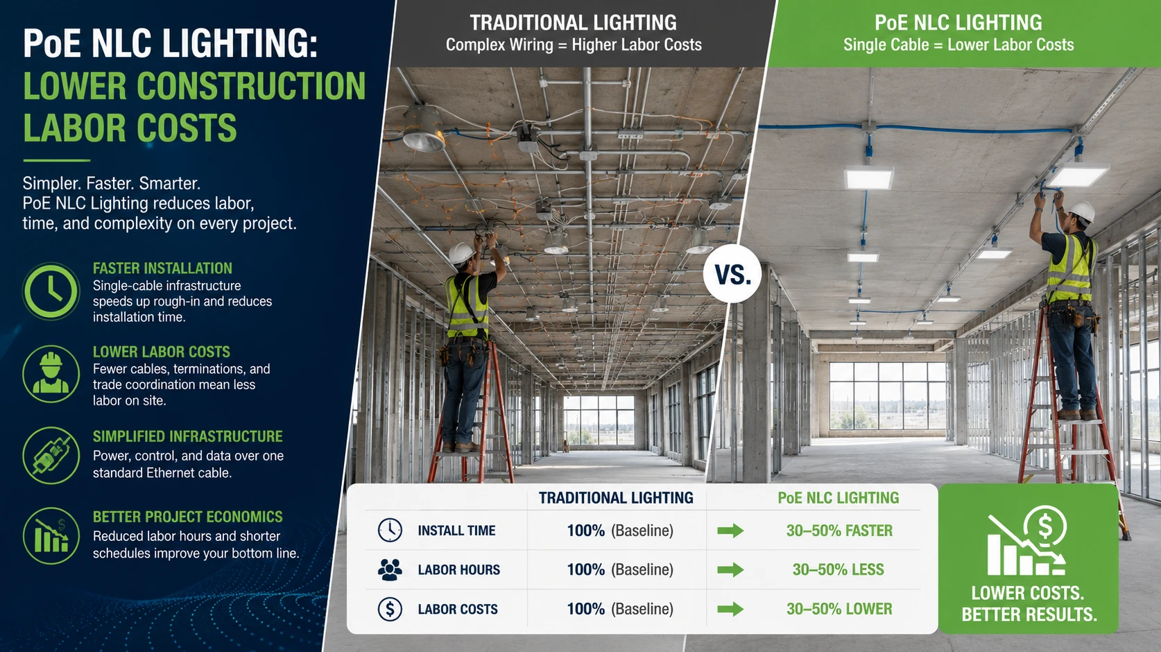 PoE NLC Lighting: Lower Construction Labor Costs