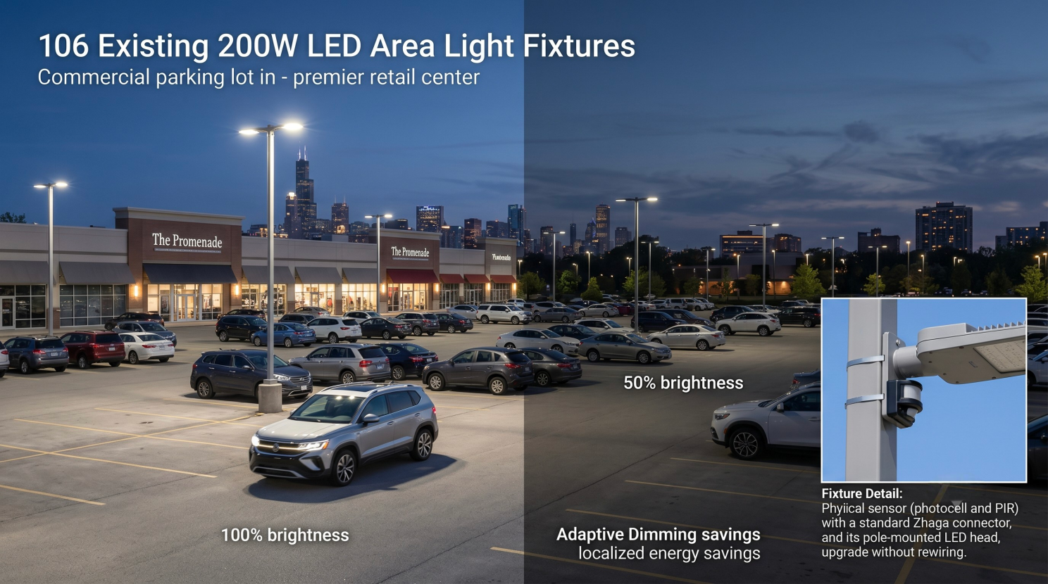 106 Existing 200W LED Area Light Fixtures