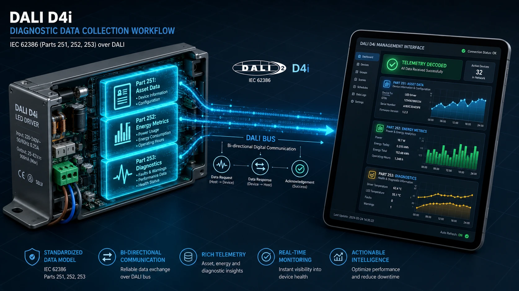 DALI D4i diagnostic data collection architecture Part 251 252 253 telemetry LumiEasy DALI D4i diagnostic data collection architecture Part 251 252 253 telemetry LumiEasy