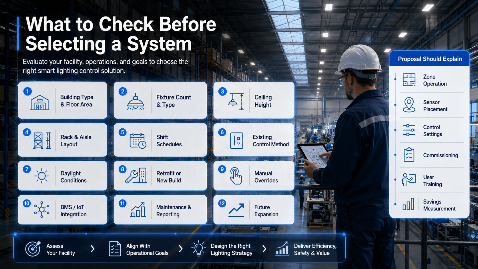 Industrial lighting system selection checklist. Industrial lighting system selection checklist.