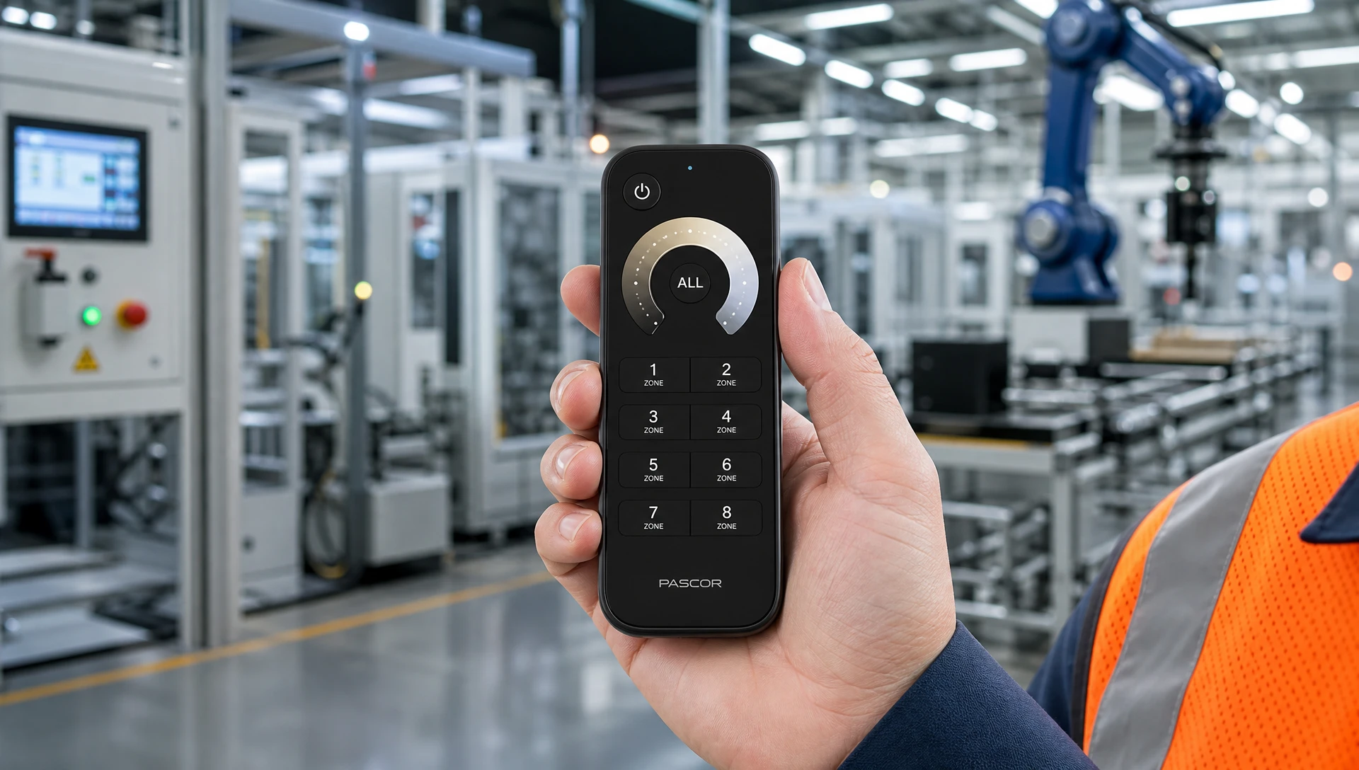 Industrial multi zone lighting remote control with touch dimming wheel for factory LED lighting Industrial multi zone lighting remote control with touch dimming wheel for factory LED lighting