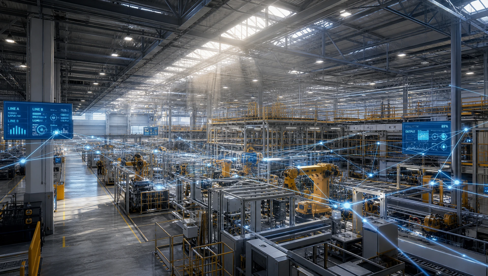 Commercial lighting control systems deployed in smart automated factory floor