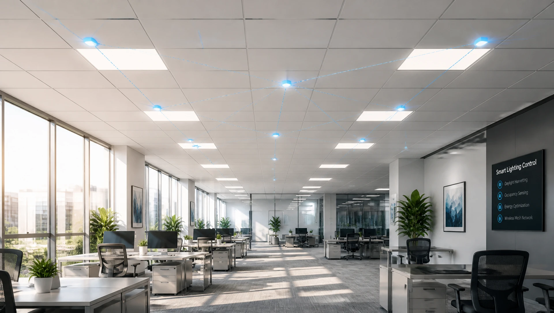 Wireless BLE sensors embedded in commercial luminaire mesh network Wireless BLE sensors embedded in commercial luminaire mesh network